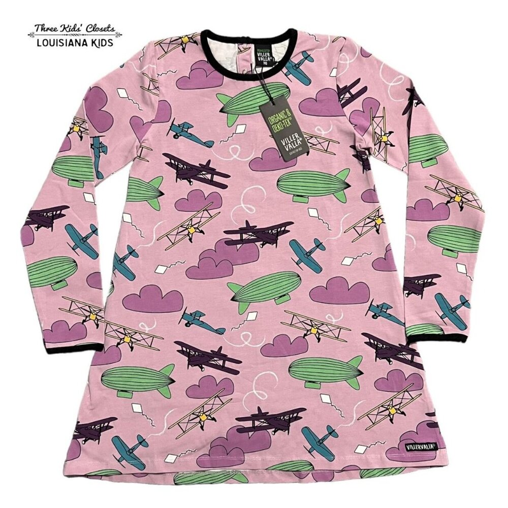 NEW Villervalla Sz 140 (10Y) Organic Lilac Skies Dress